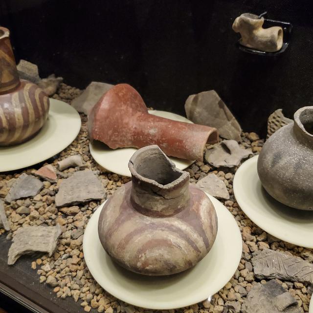 Indian artifacts on display at the Park Archeological State Park museum