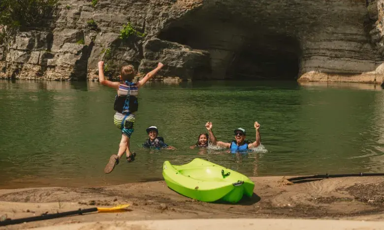 Family swimming at Buffalo National River
