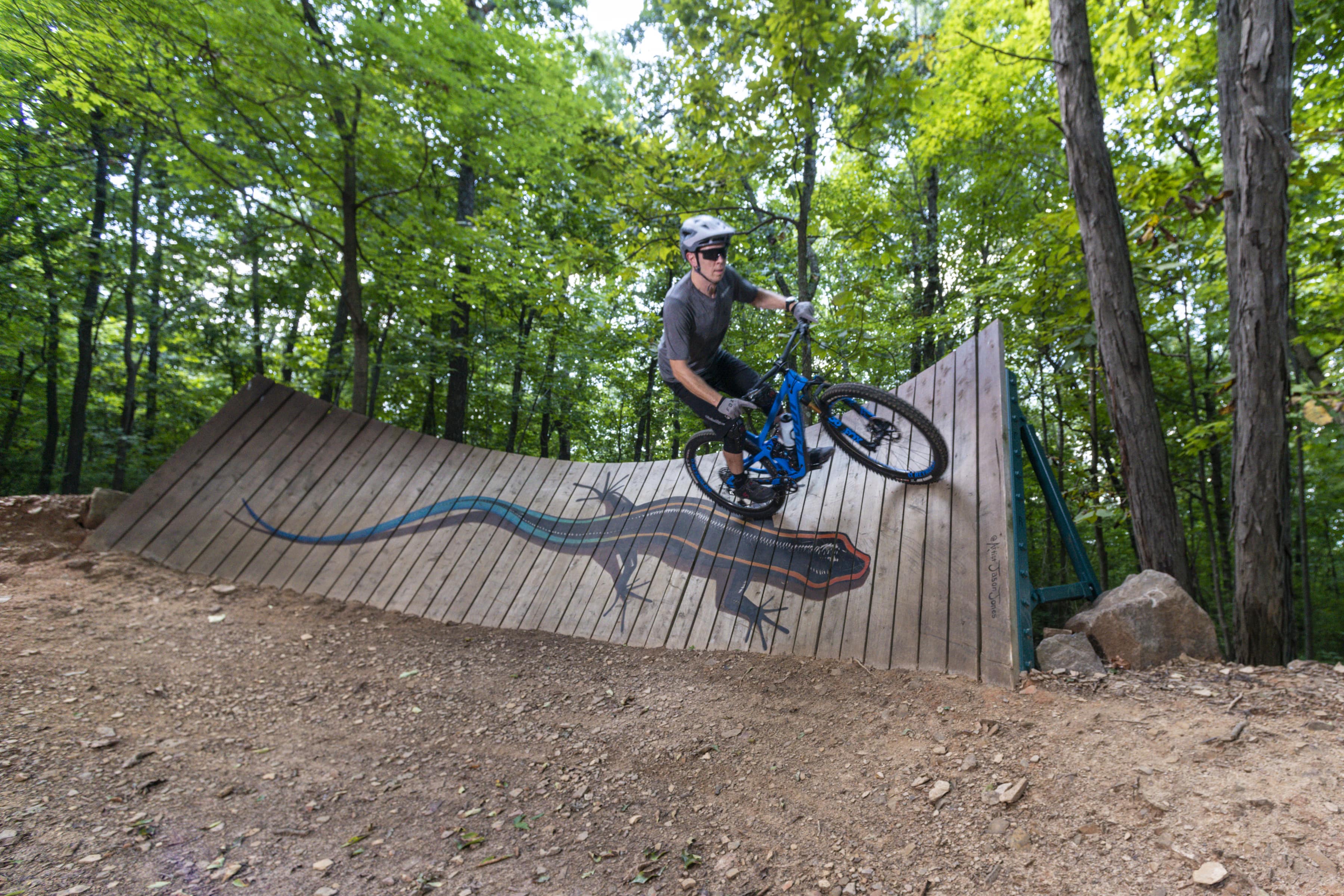 Mountain biking at Gregory Park in Fayetteville