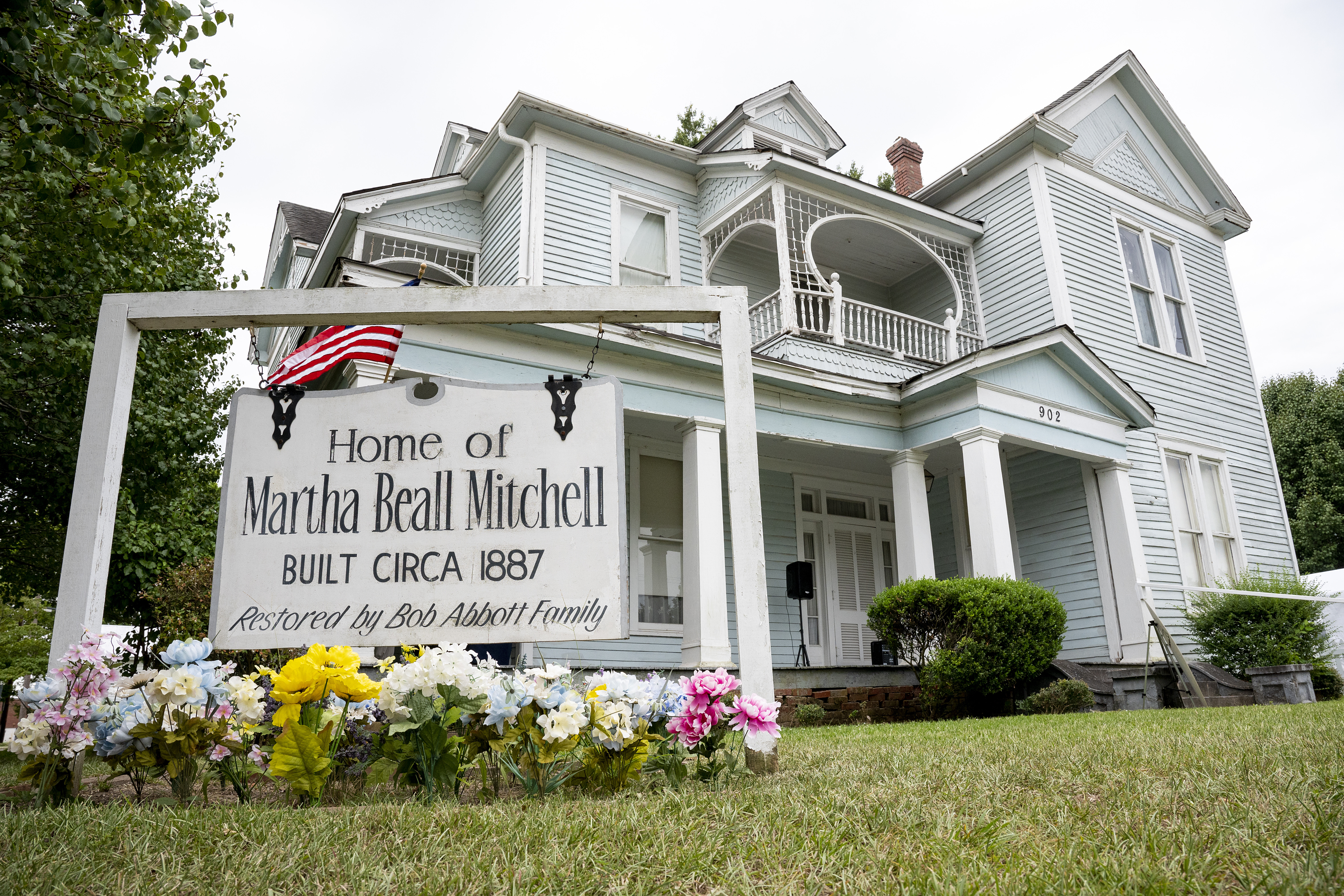 Outside of the Martha Mitchell home in Pine Bluff, Arkansas