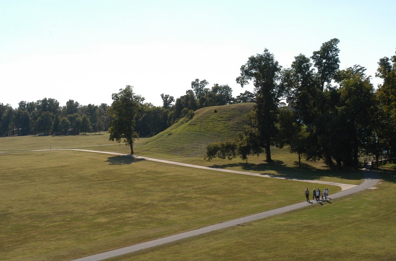 Plum Bayou Mounds Archeological State Park group touring