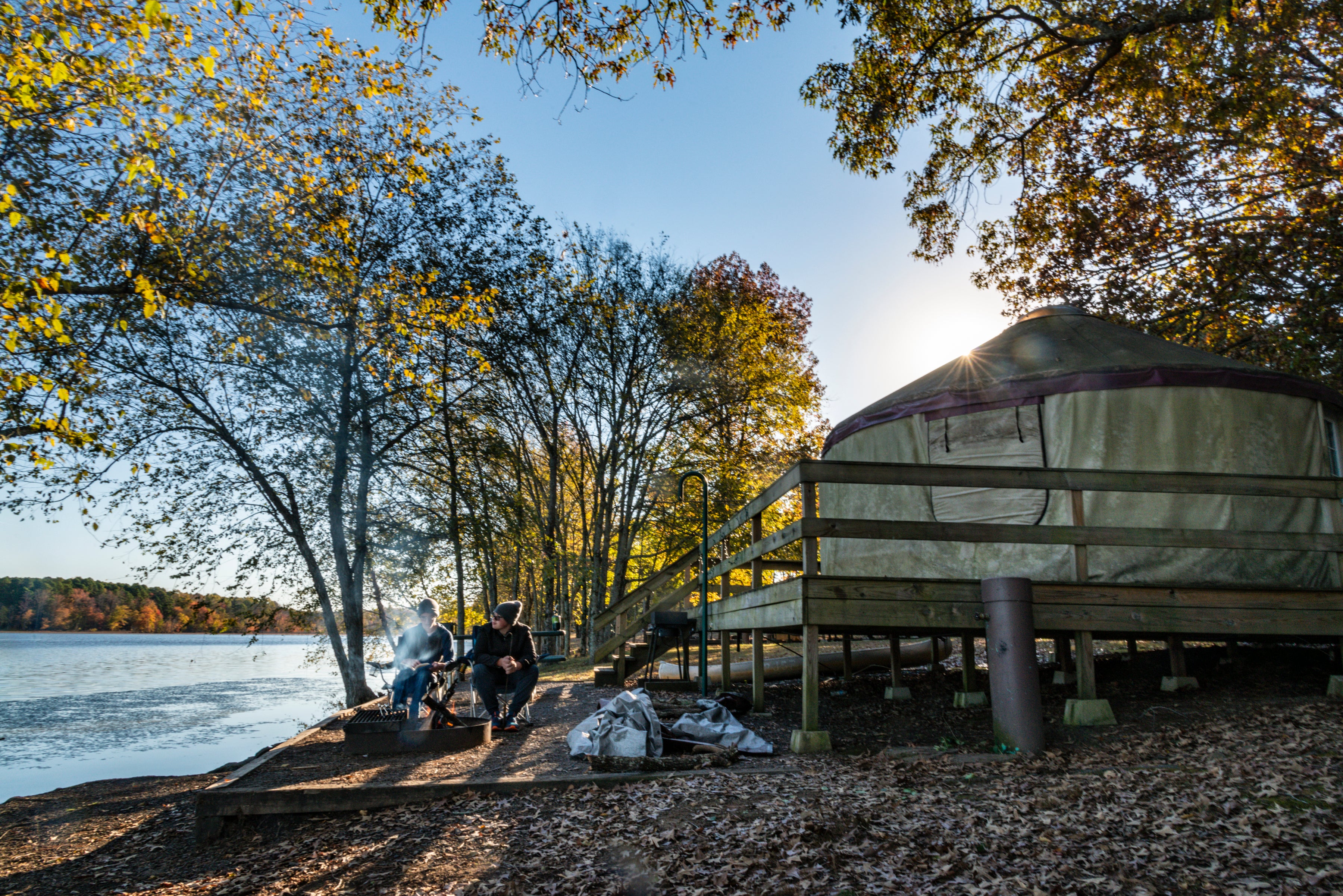 YURT camping at Petit Jean State Park in Arkansas