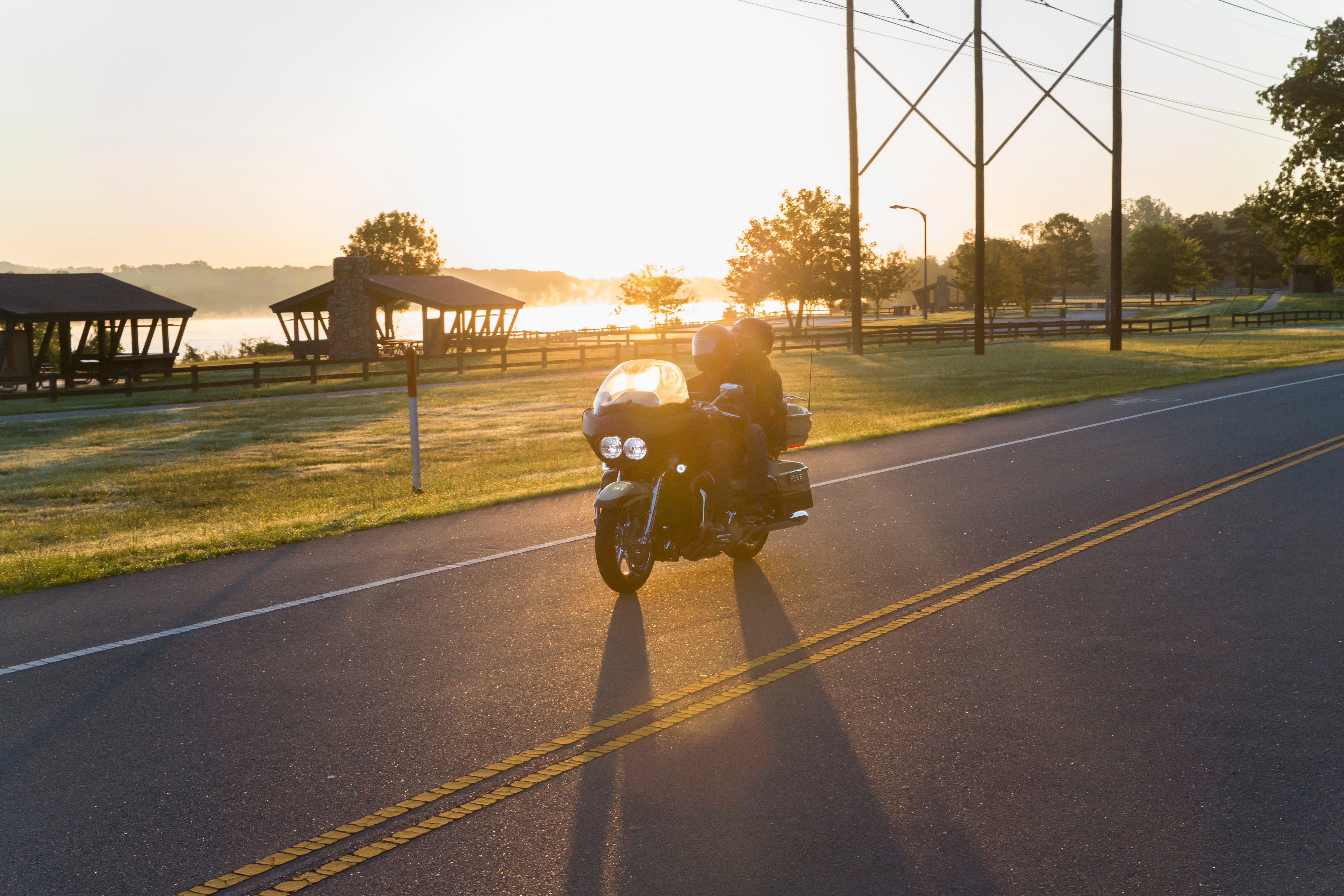 Couple enjoying the open road in Arkansas