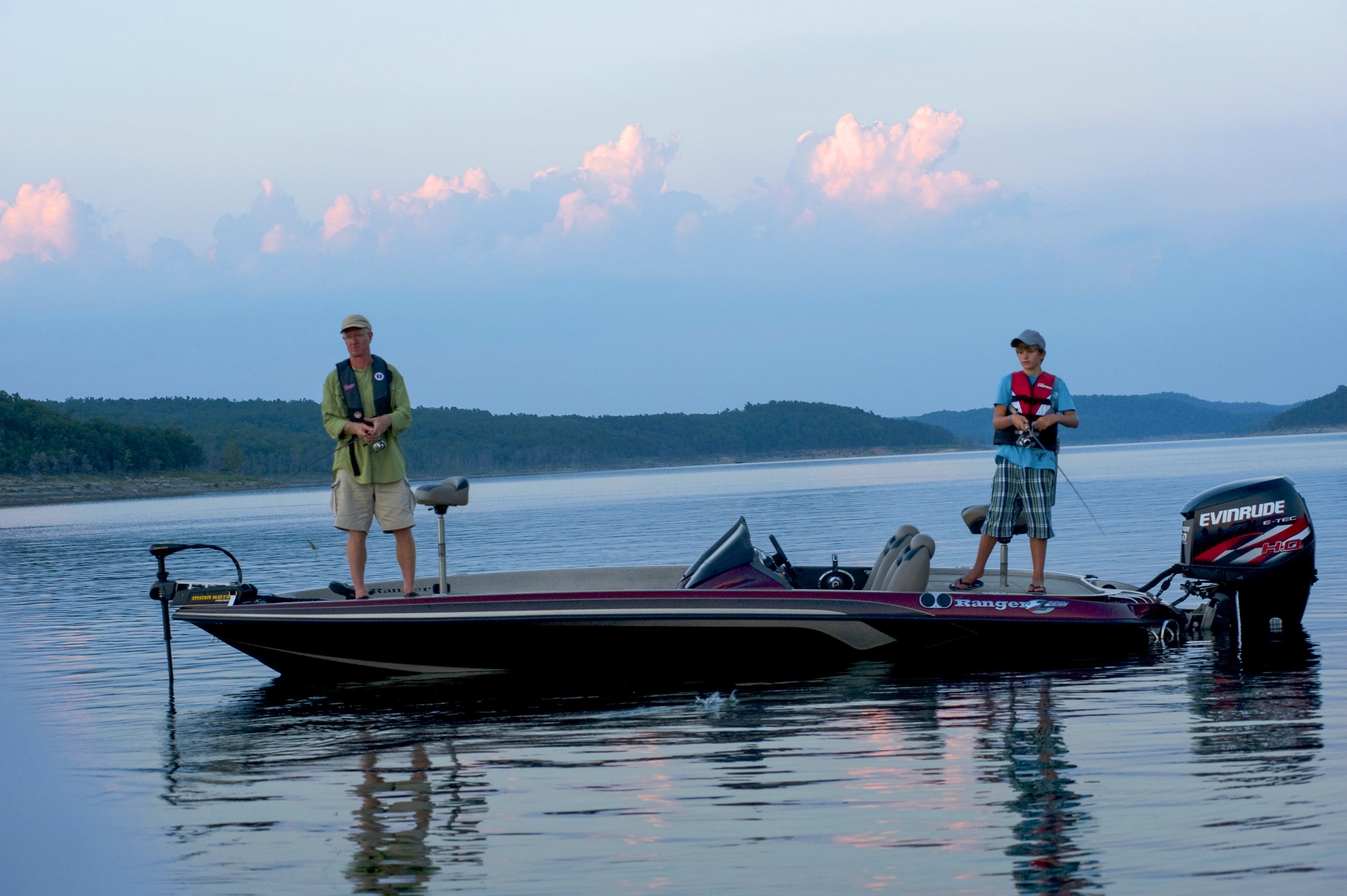 Anglers on Lake Norfork in Arkansas