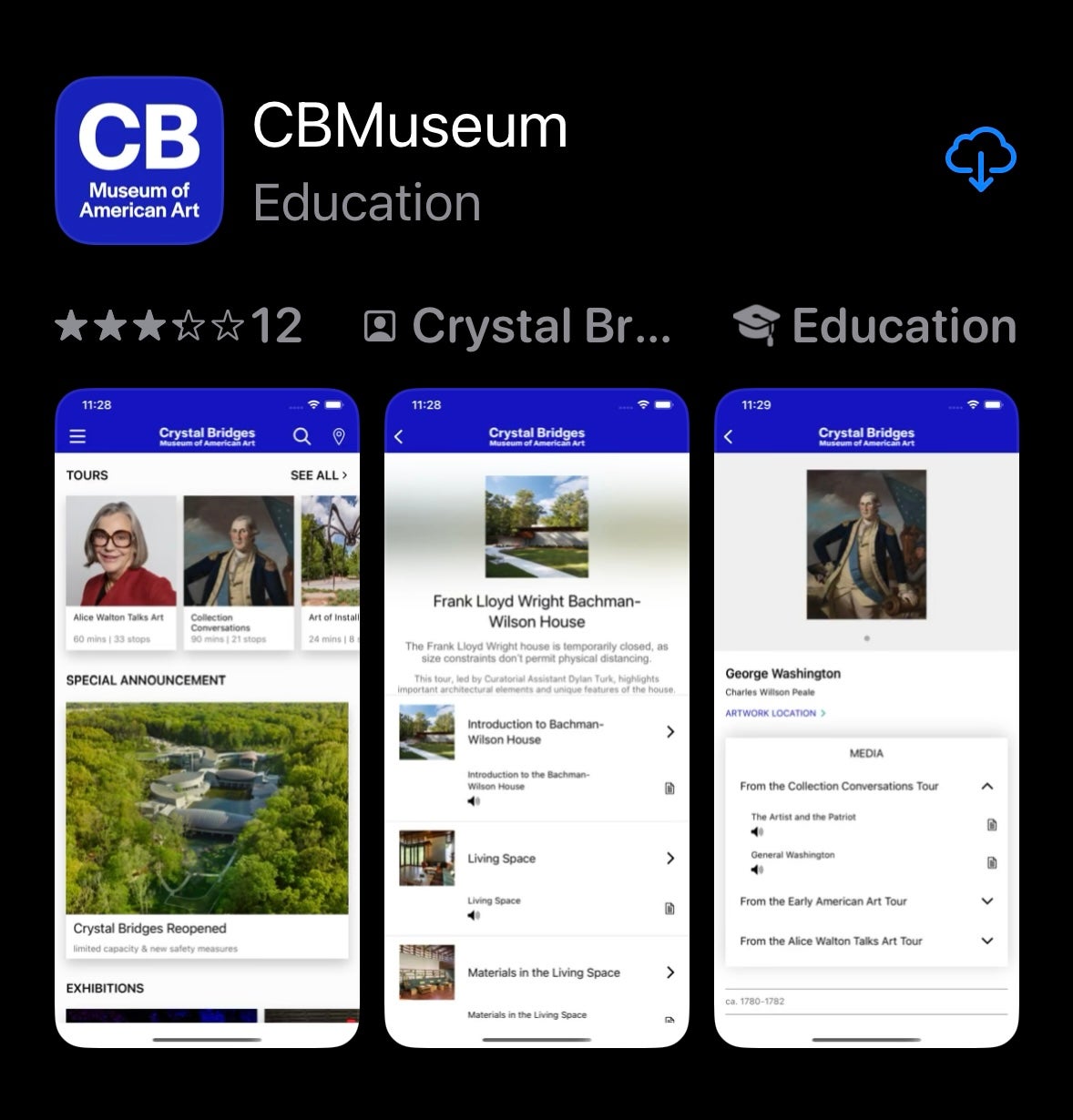 Crystal Bridges Museum of American Art indoor app