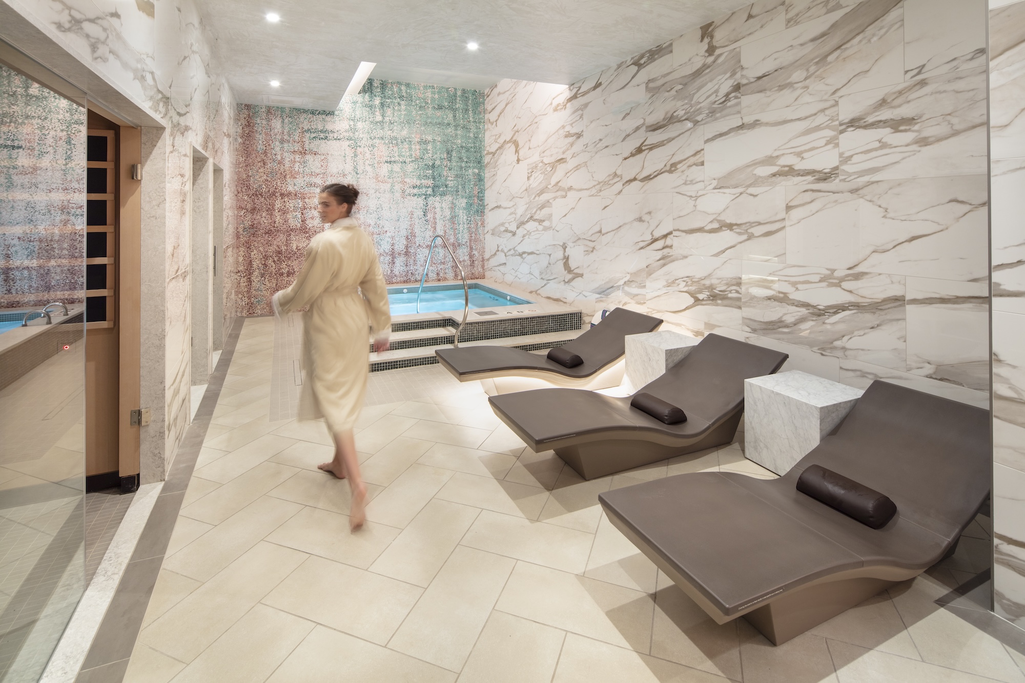 lady walking around a four star spa