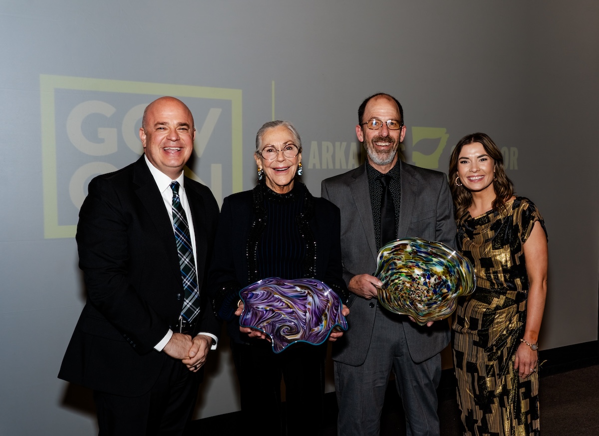Sec. Shea Lewis, Arkansas Department of Parks, Heritage and Tourism; Alice Walton, Hall of Fame inductee; Joe DeVito, Hall of Fame Inductee; Dalaney Thomas, Arkansas Tourism Director