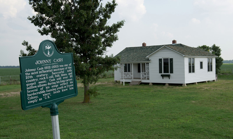 Johnny Cash Boyhood Home and Marker in Dyess, Arkansas