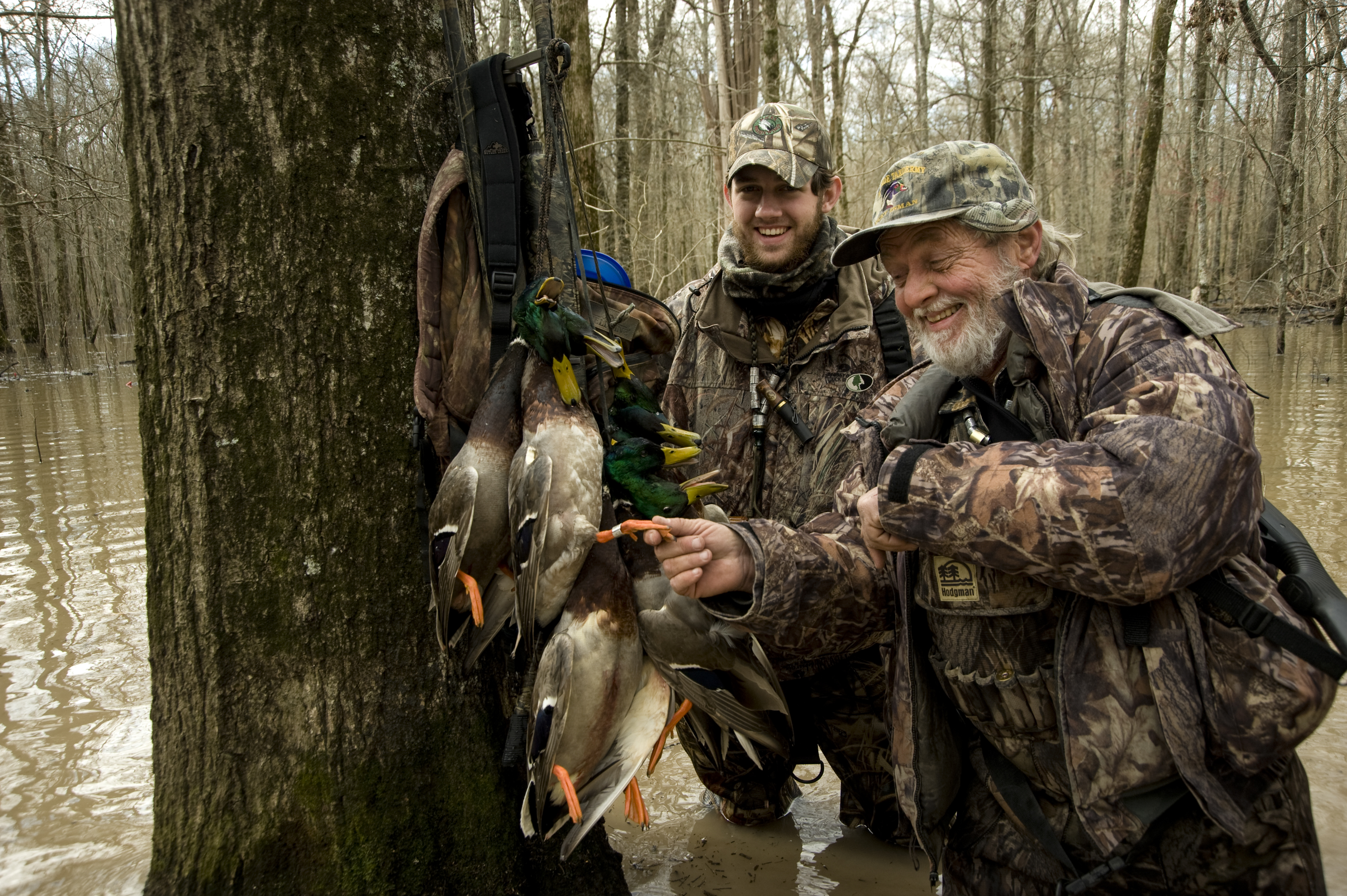 Duck hunters on Bayou Meto Wildlife Management Area in Arkansas