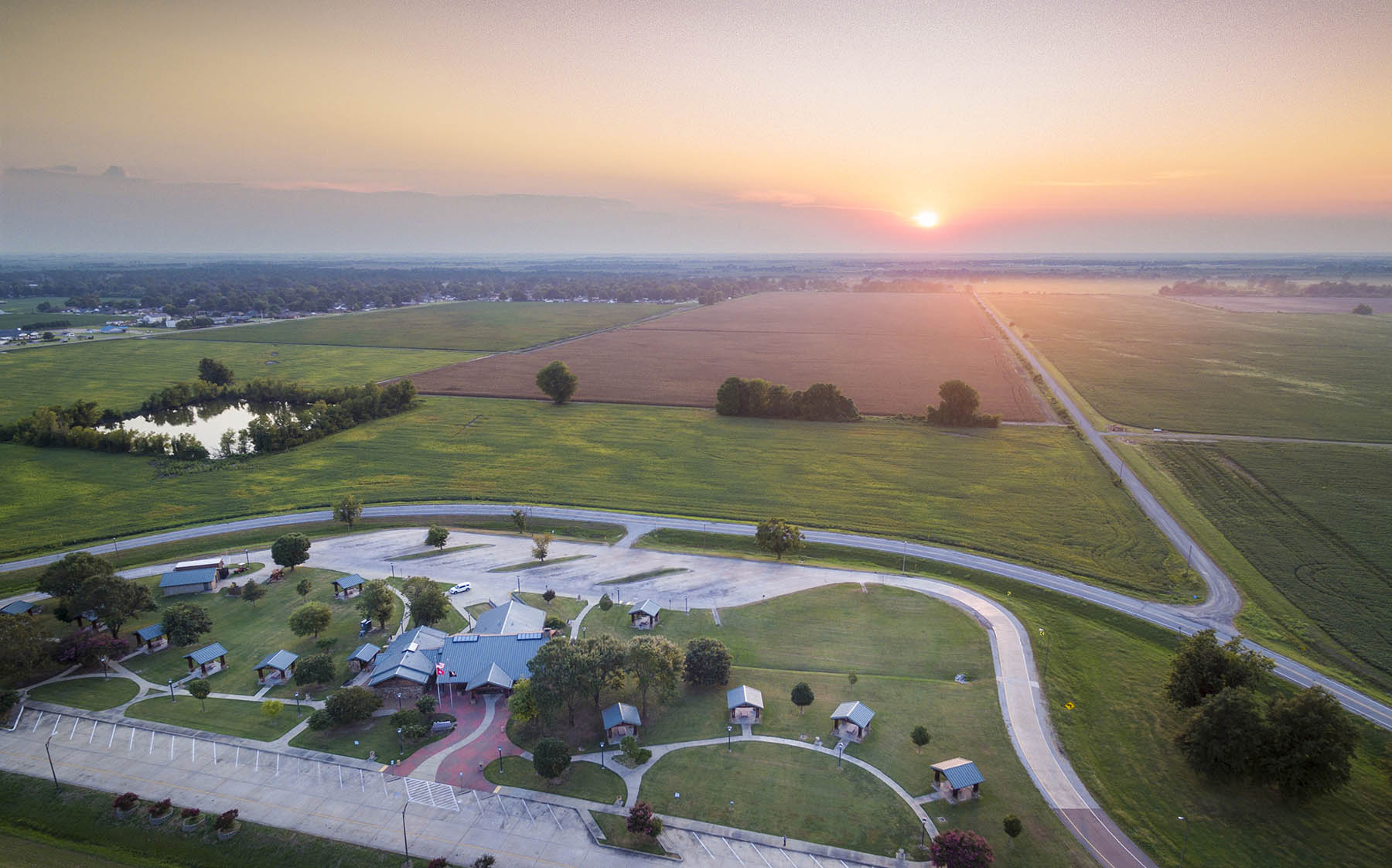 Ariel view of the Blytheville Welcome Center