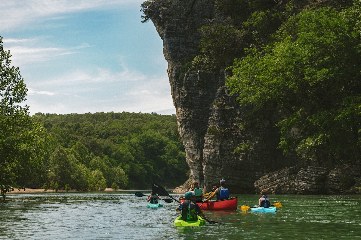 Family floating on the Buffalo National River
