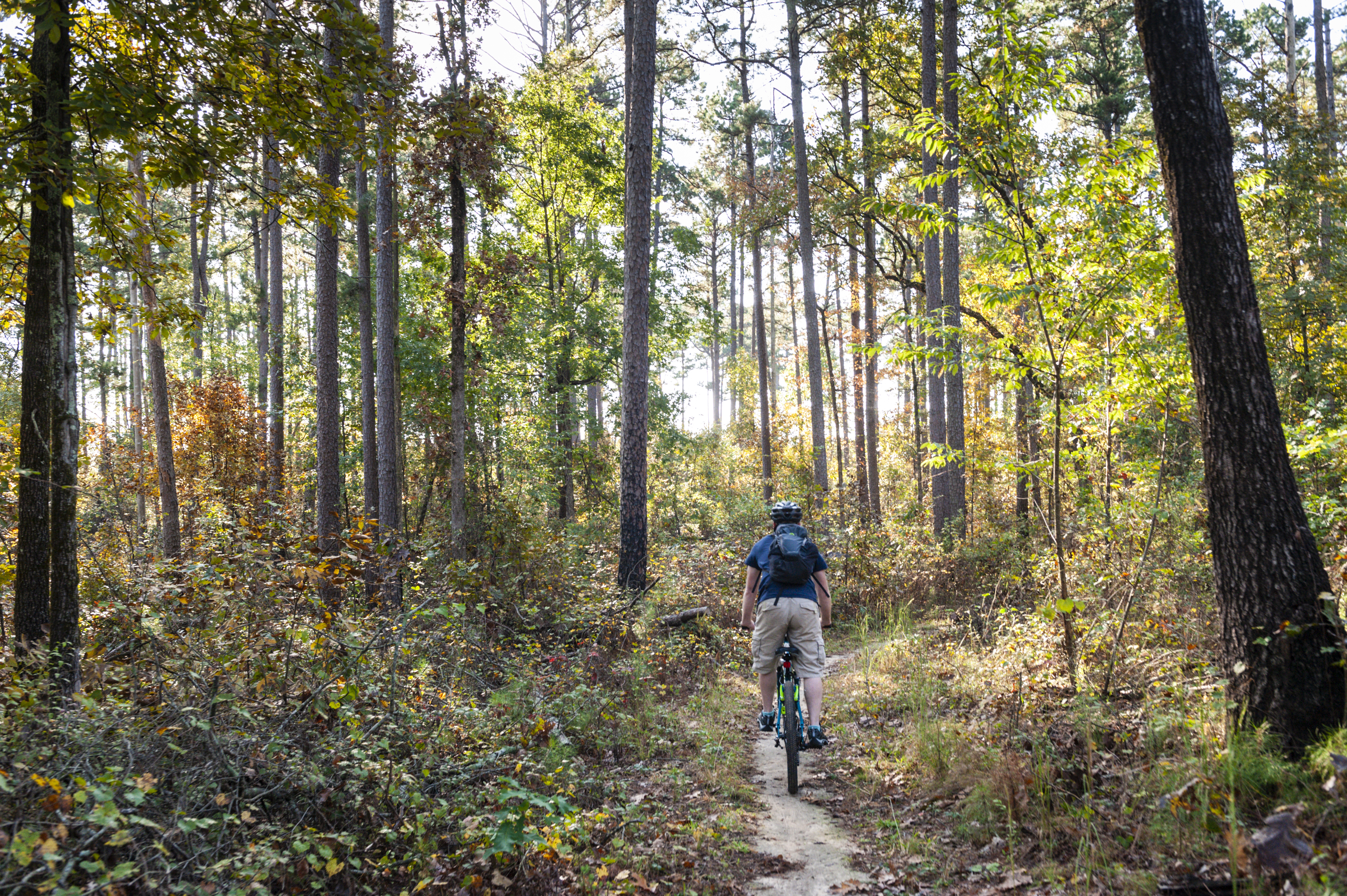 Mountain biking at Camp Robinson in North Little Rock, Arkansas