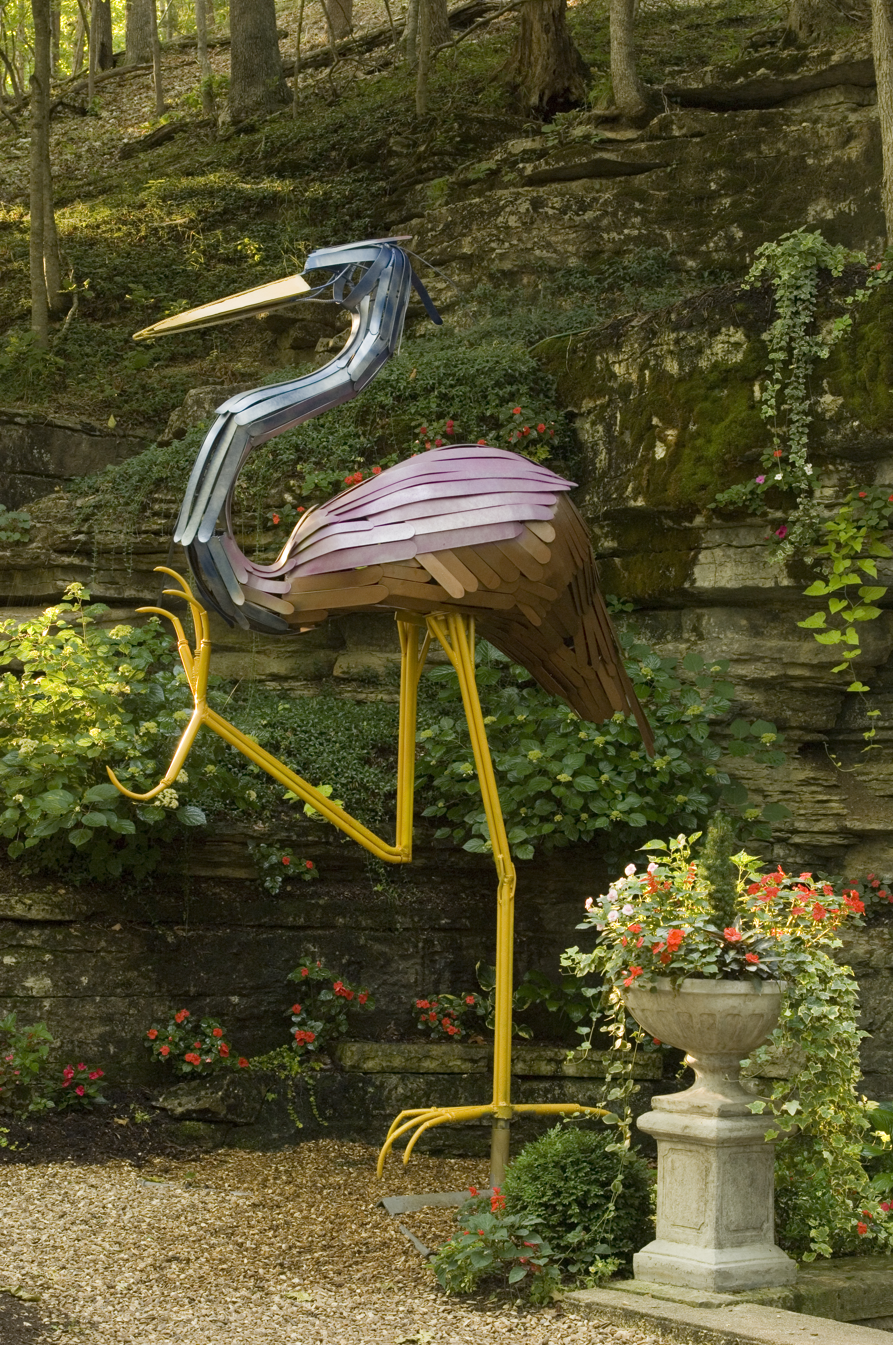 A bird sculpture in Eureka Springs, AR