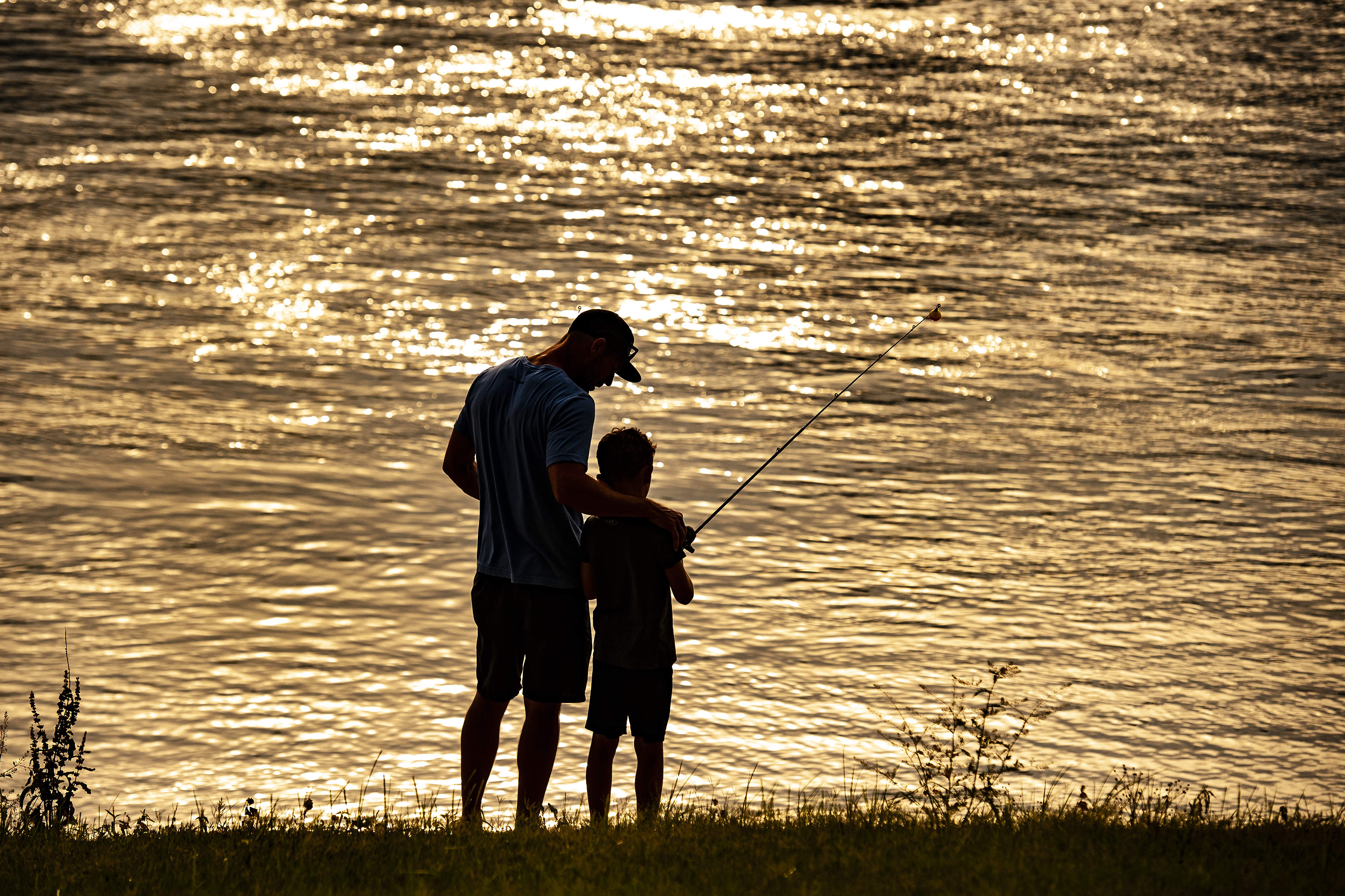 Fishing at sunset at Jacksonport State Park