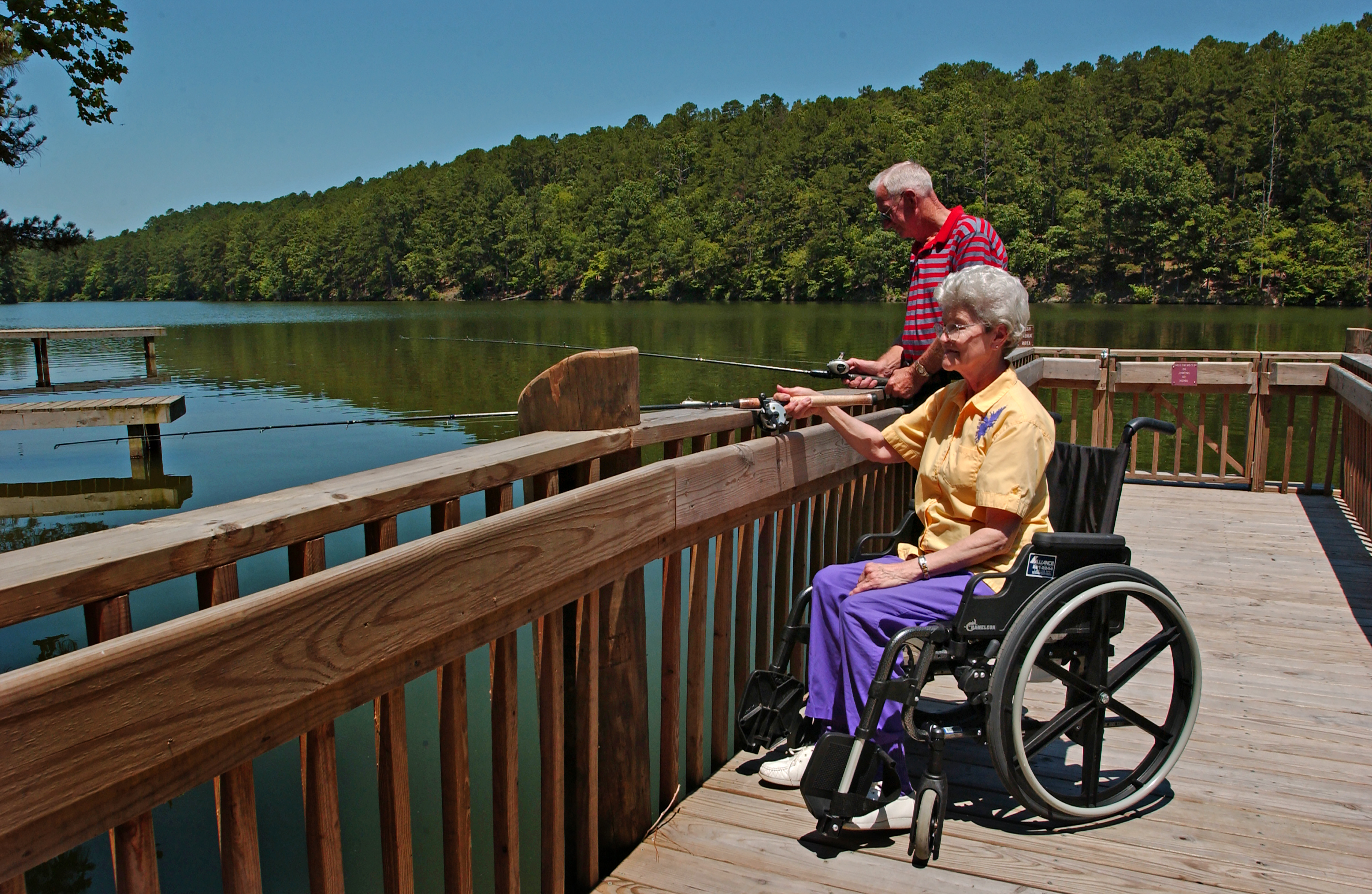 Accessible fishing on Lake Catherine