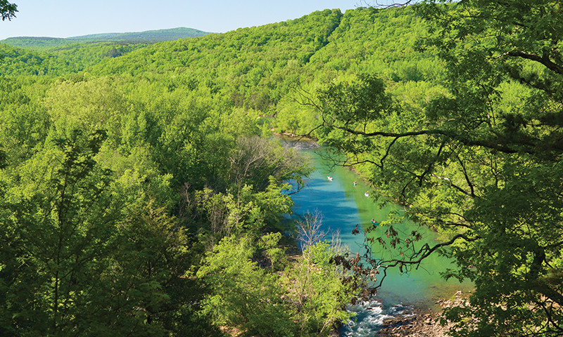 The Mulberry River is big on adventure and even bigger on scenery—where lush green forests meet the cool, rushing blues of one of Arkansas' wildest rivers.