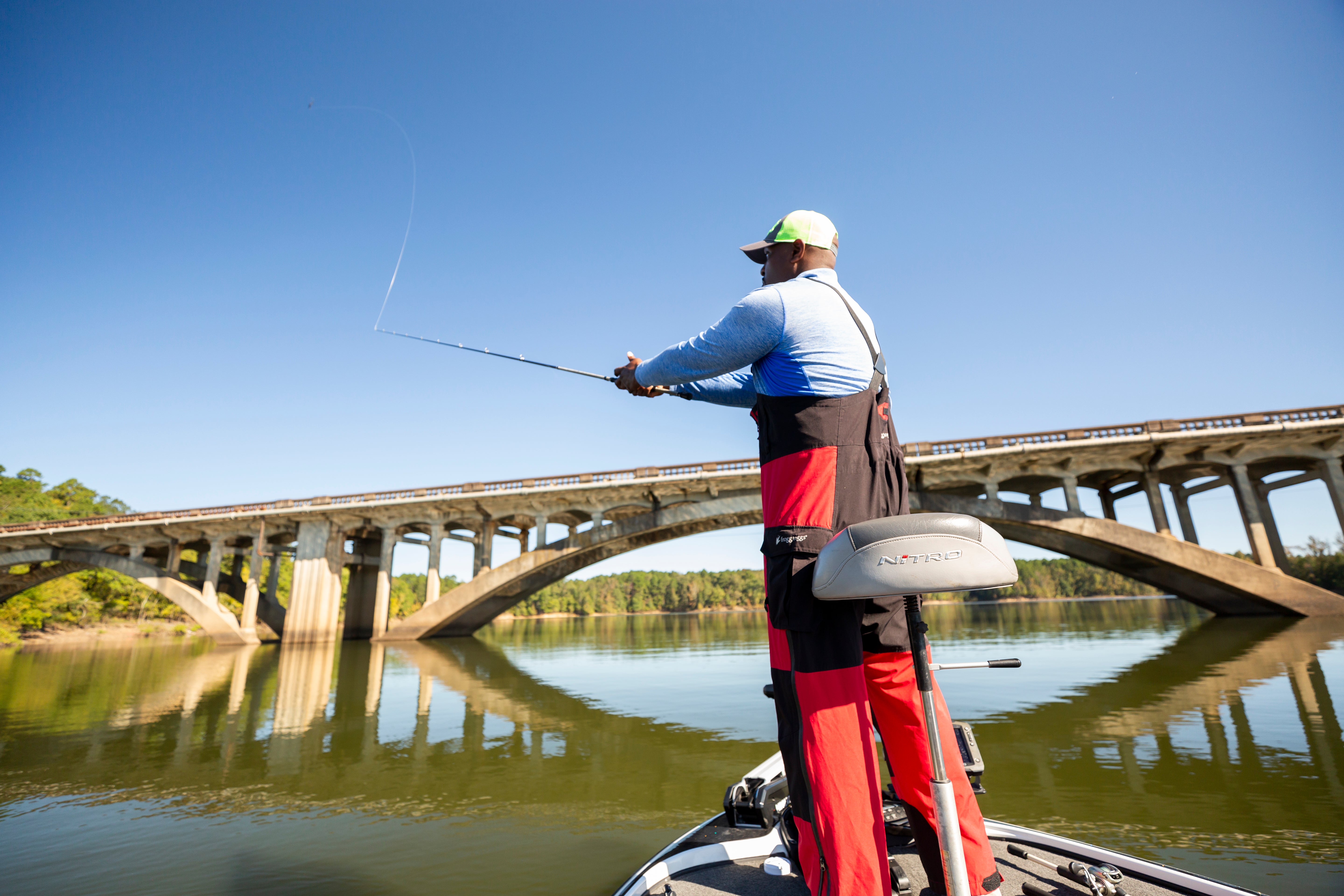 Man fishing on Lake Greeson