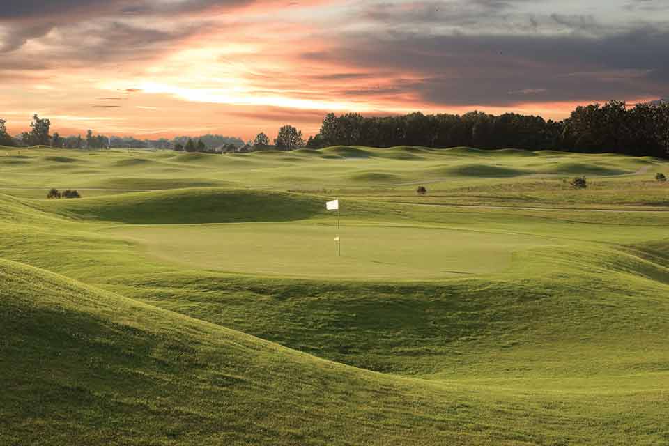 Sunset over Sage Meadows Golf Course.