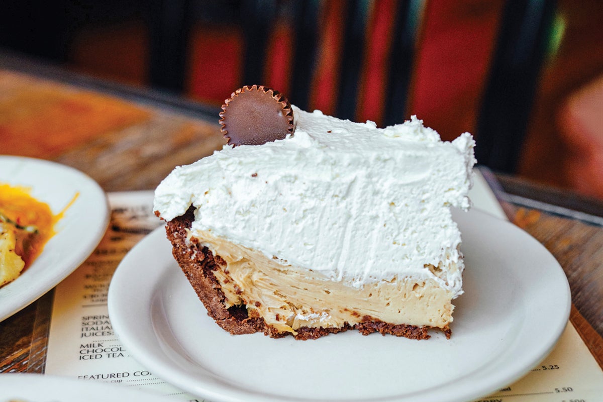 A slice of peanut butter pie at Mud Street Cafe in Eureka Springs
