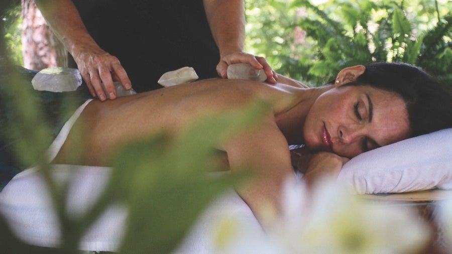 woman up close getting a massage
