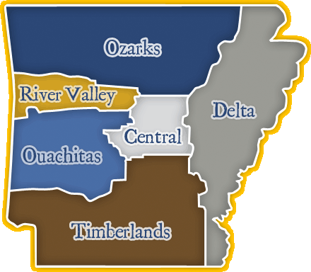 Arkansas Fishing by Region Map