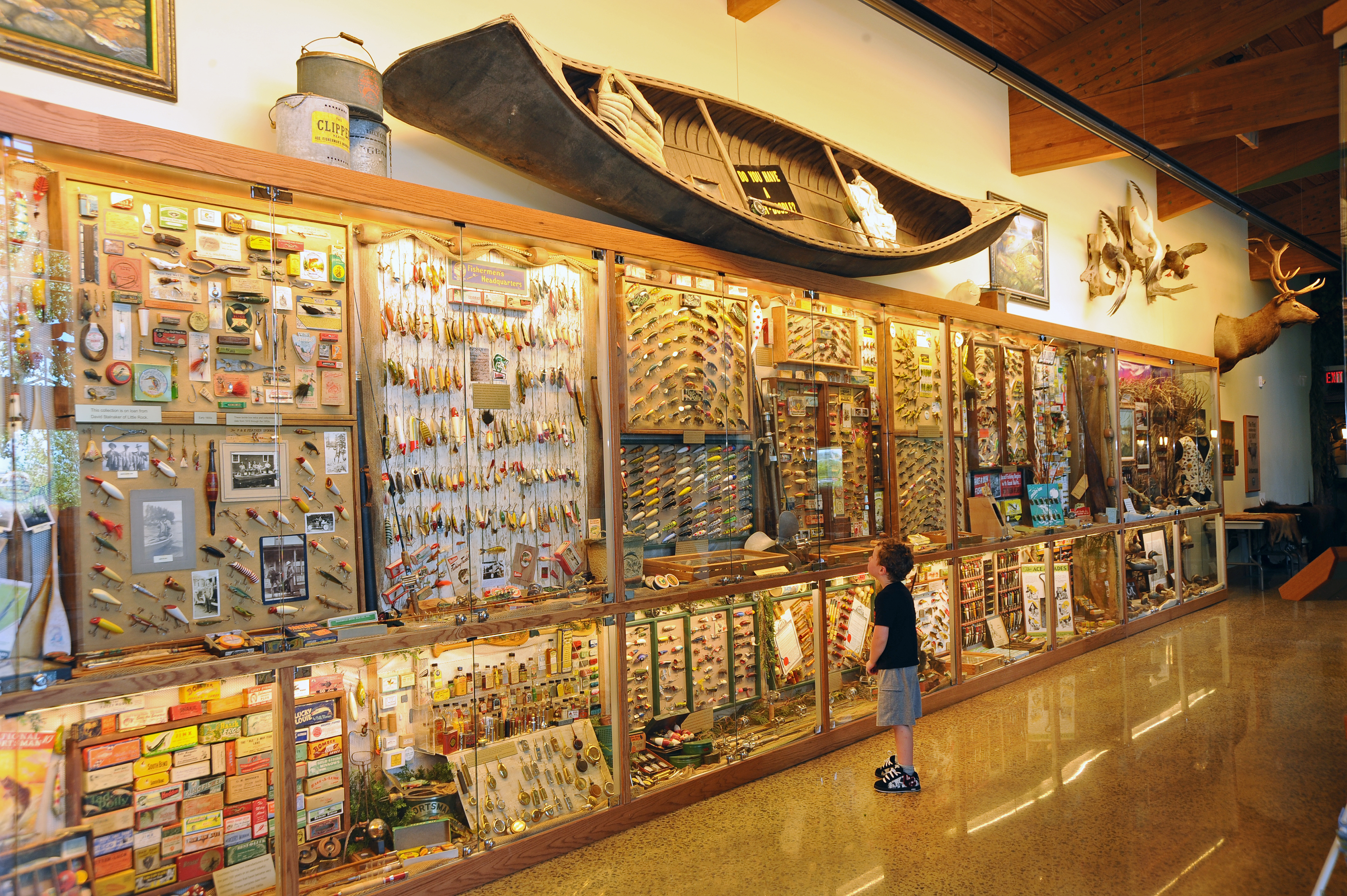 Lures and fishing memorabilia at the Witt Stephens Nature Center