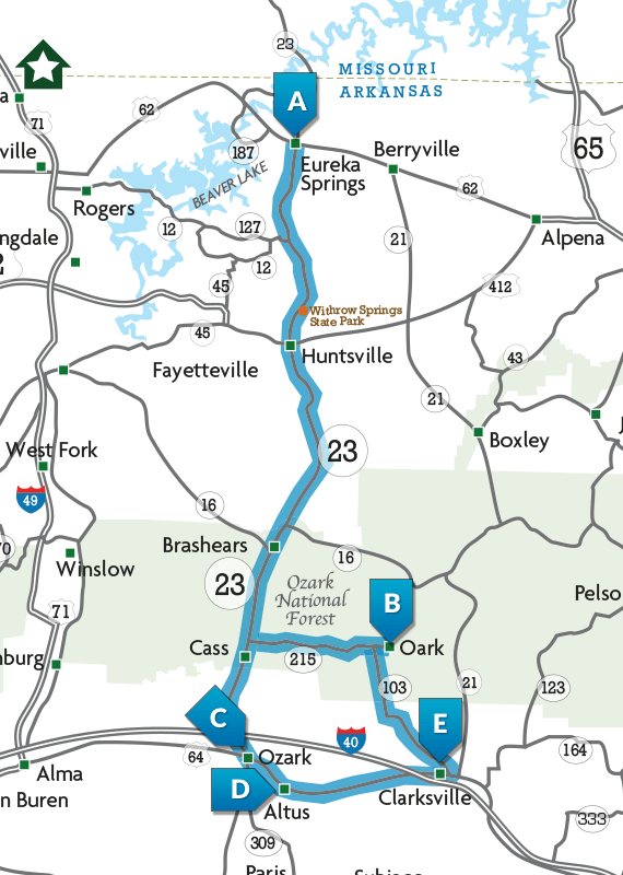 Arkansas Pig Trail Map Pig Trail Scenic Byway / Side Trip To Oark | Arkansas.com