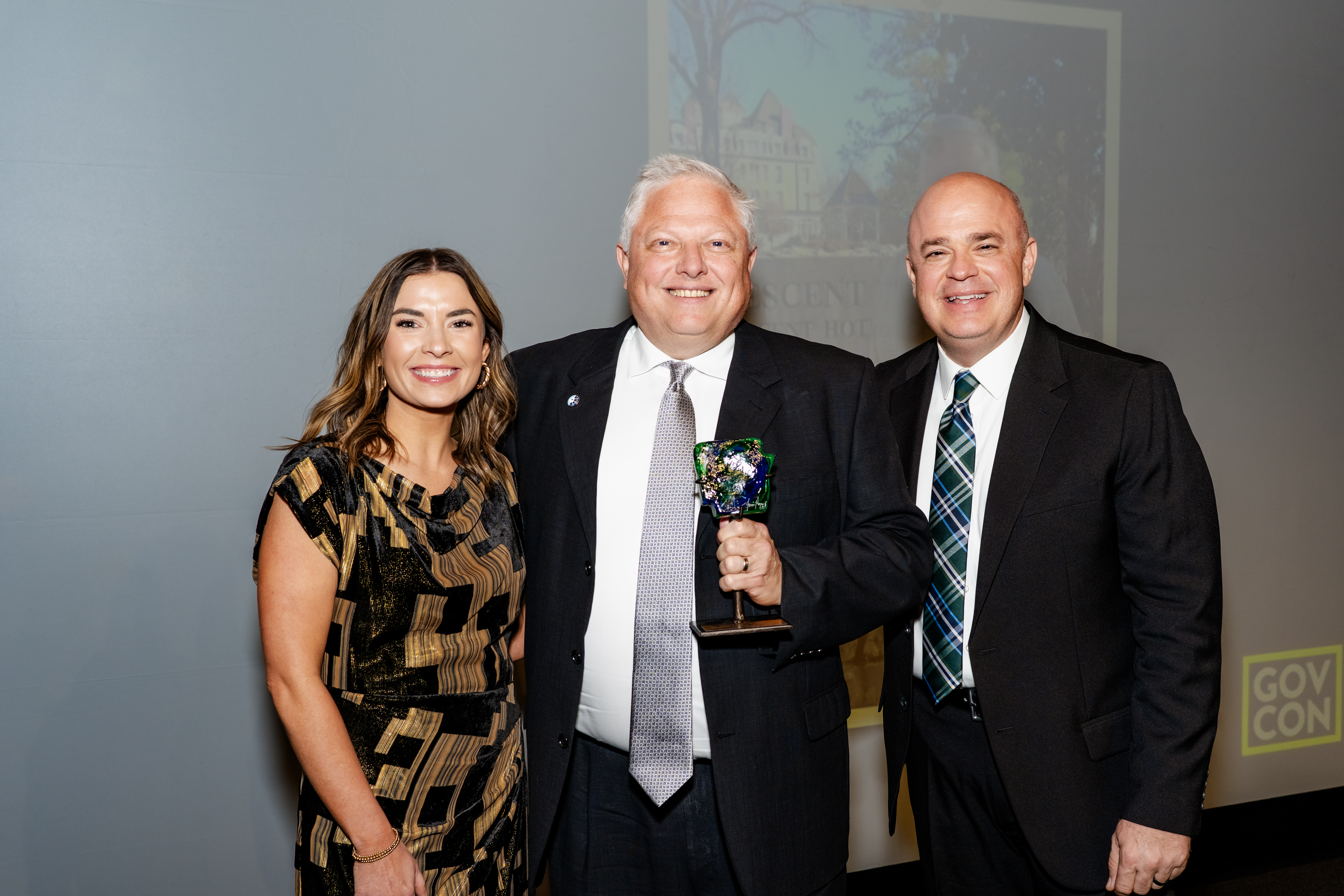 Dalaney Thomas, Arkansas Tourism Director; Jack Moyer, Tourism Person of the Year; Sec. Shea Lewis, Arkansas Department of Parks, Heritage and Tourism
