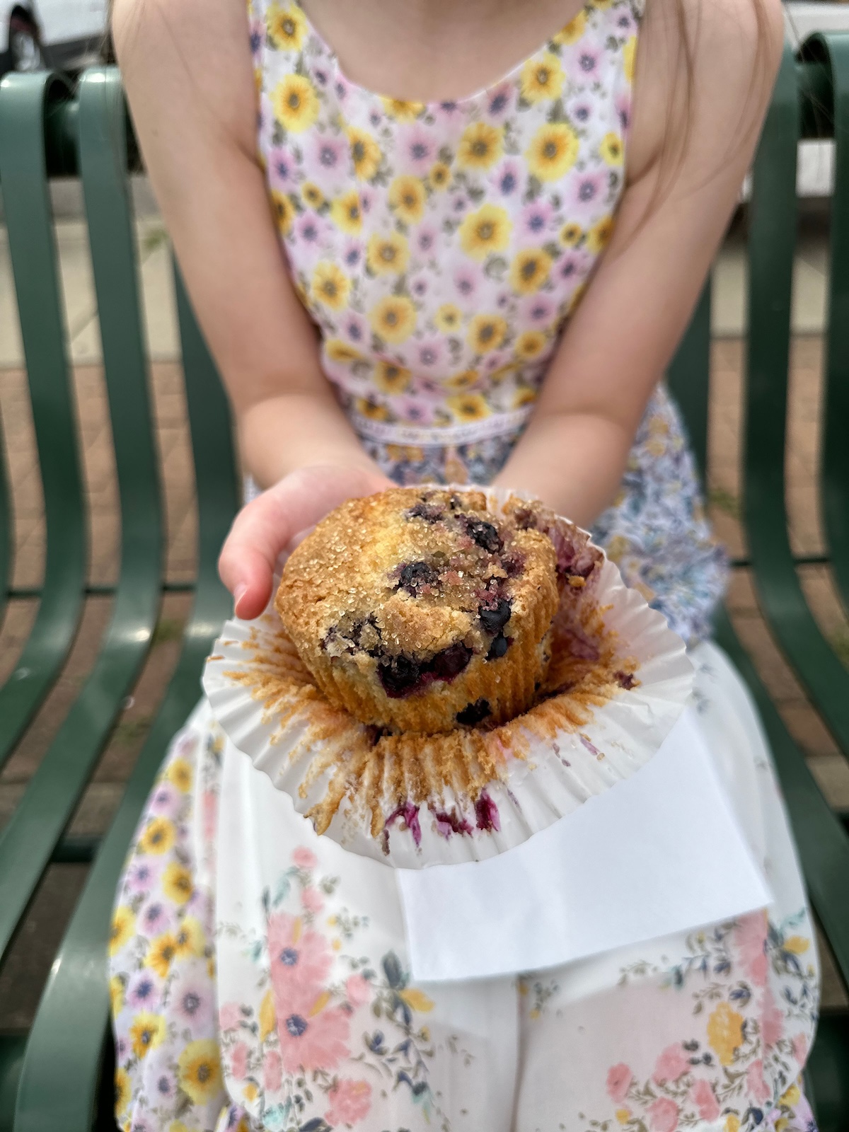 girl holding a muffin