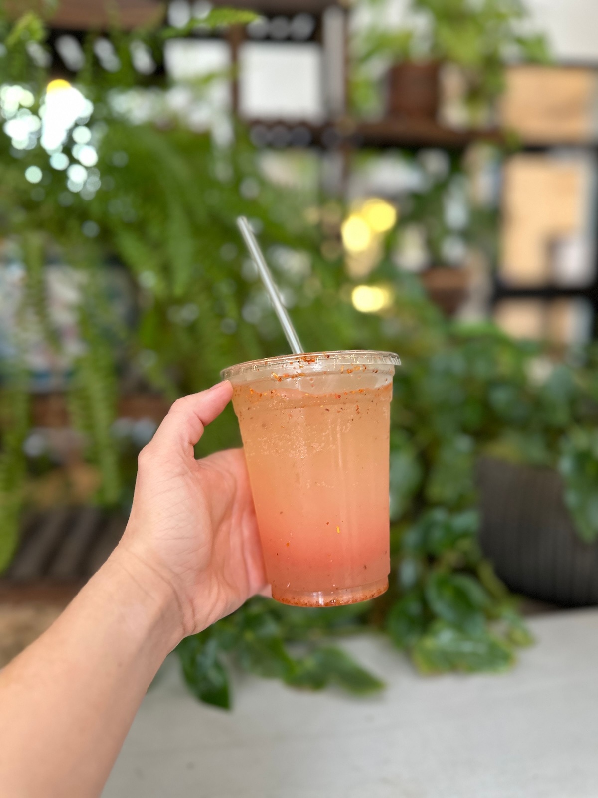 person holding a tea drink