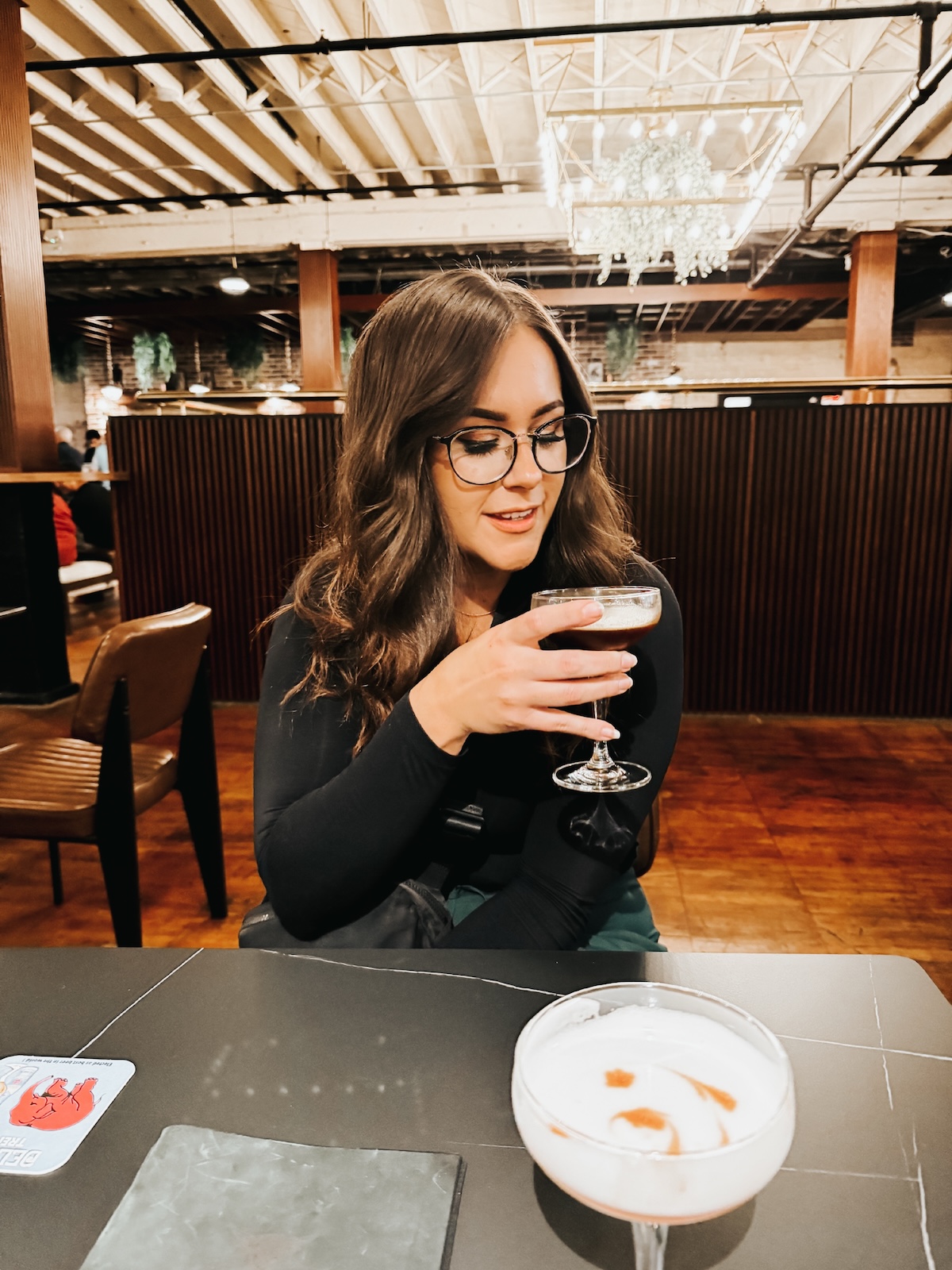woman with a cocktail