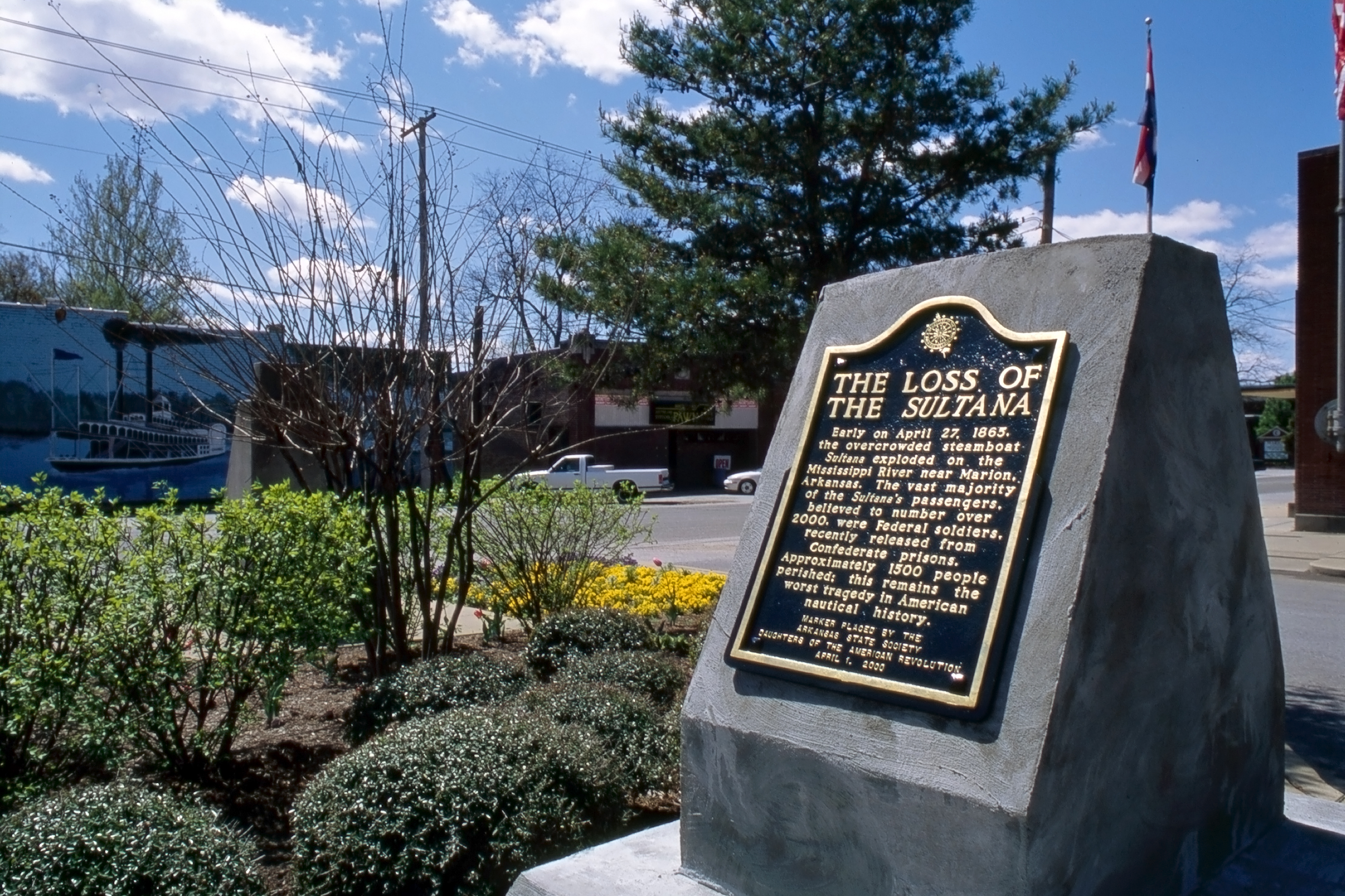 Plaque on Memorial for the Sultana Disaster 