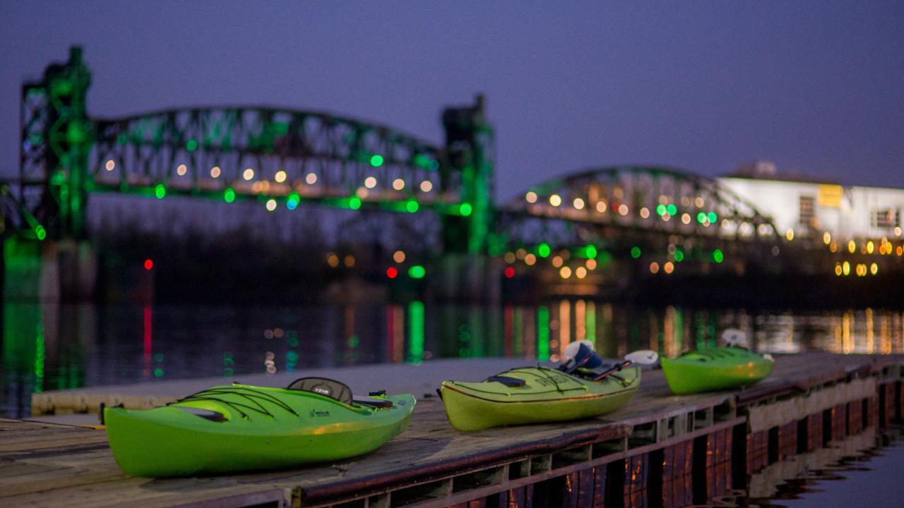 View of Little Rock from North Little Rock boat dock
