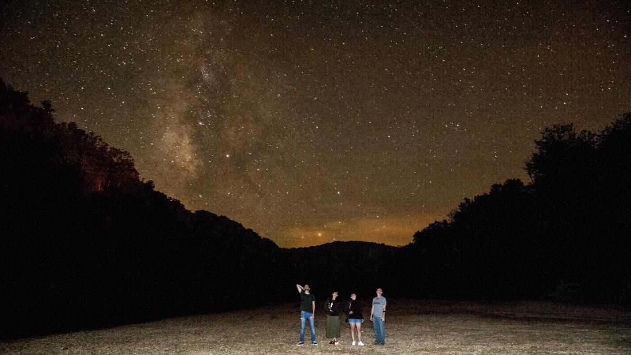 Stars above the Buffalo National River in Gilbert, AR