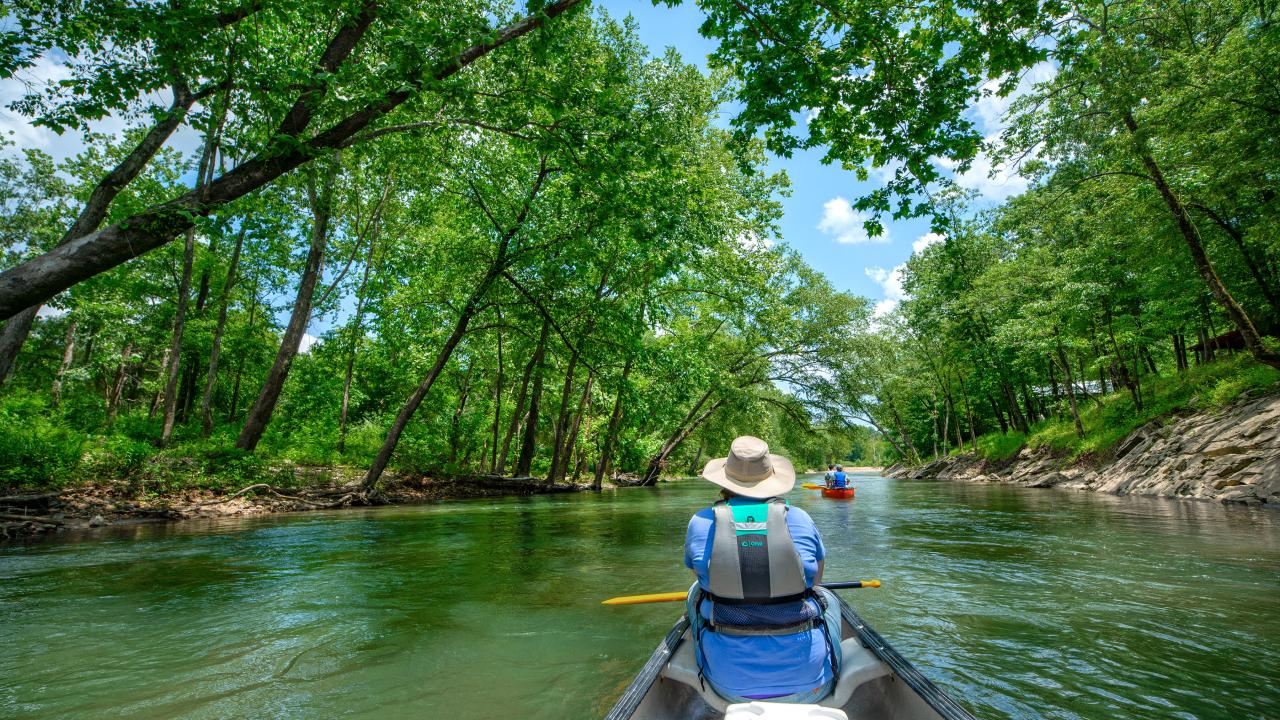 Paddling the Caddo River