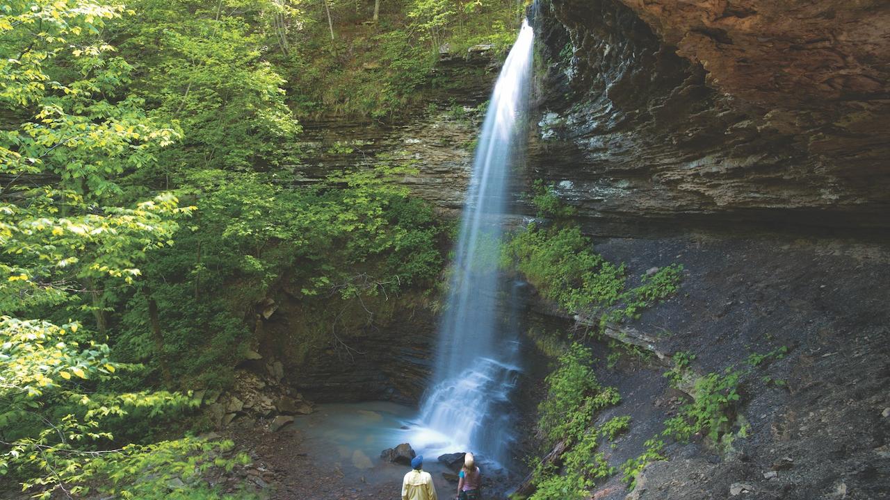 Hikers enjoy the hypnotic beauty and sounds of Murray Falls