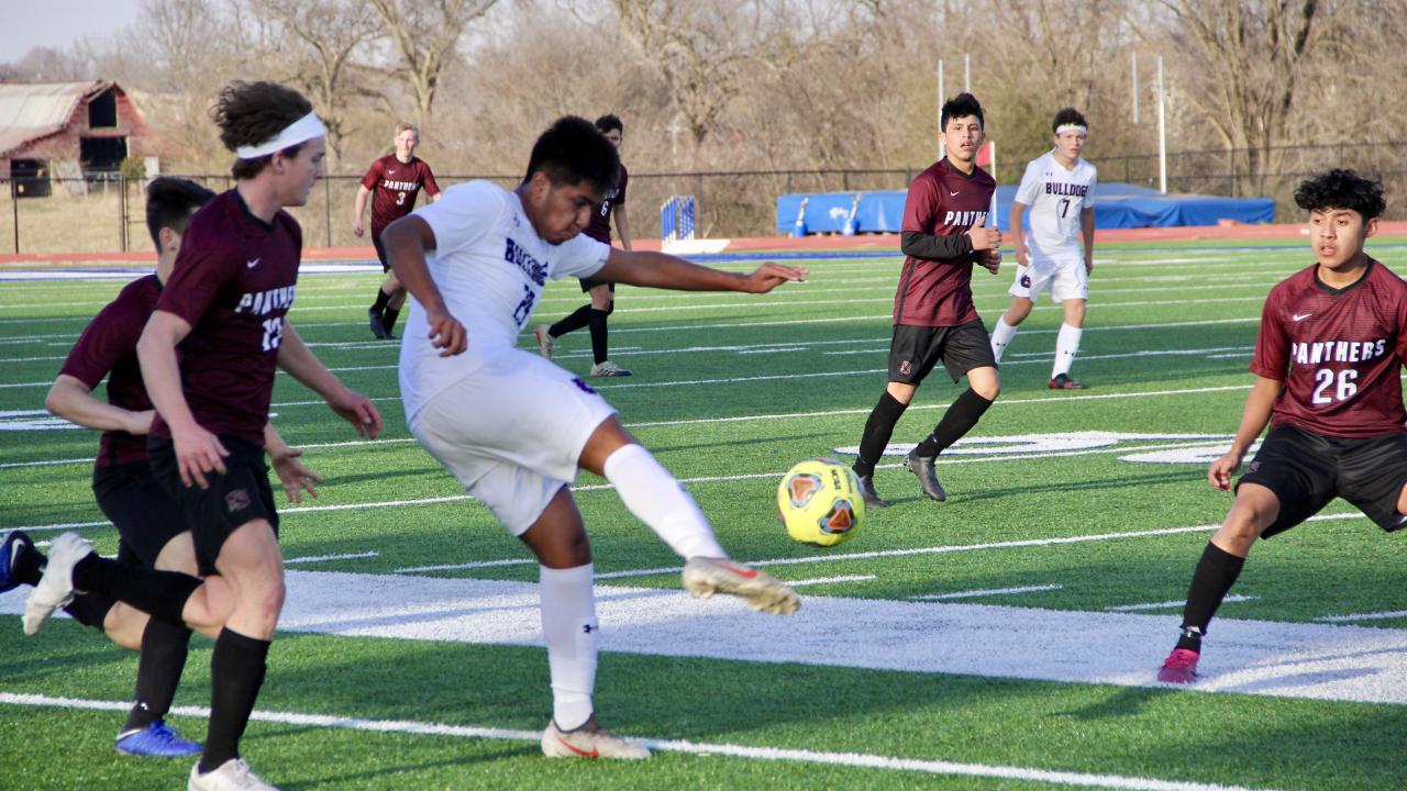 A high school soccer tournament game in Harrison, AR