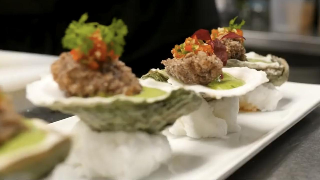 Blue Corn Meal Oysters at The Avenue in Hot Springs, Arkansas