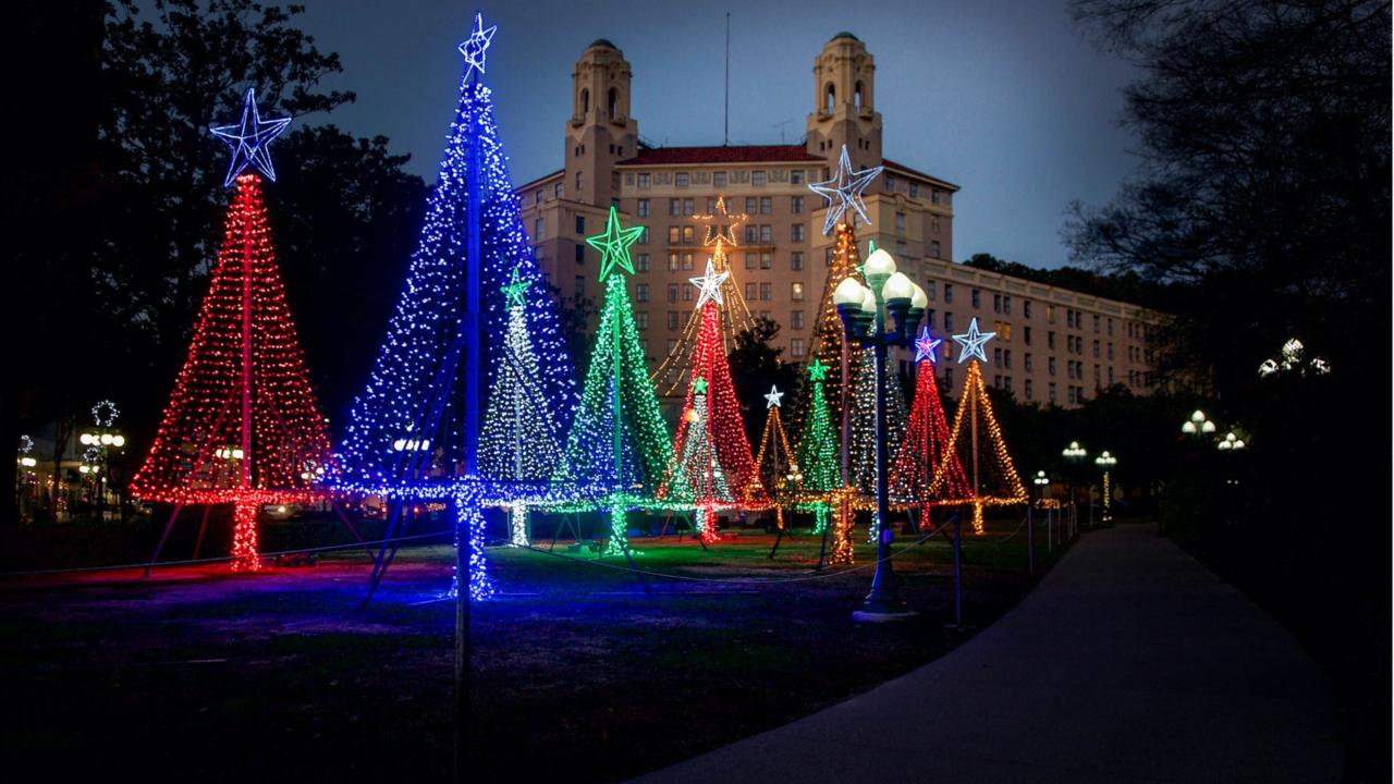Holiday lights in Hot Springs.