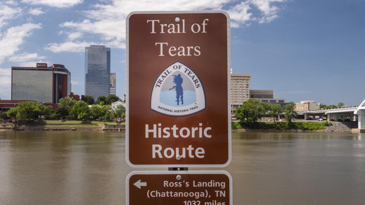 Trail of Tears Marker on the Argenta Riverwalk in North Little Rock