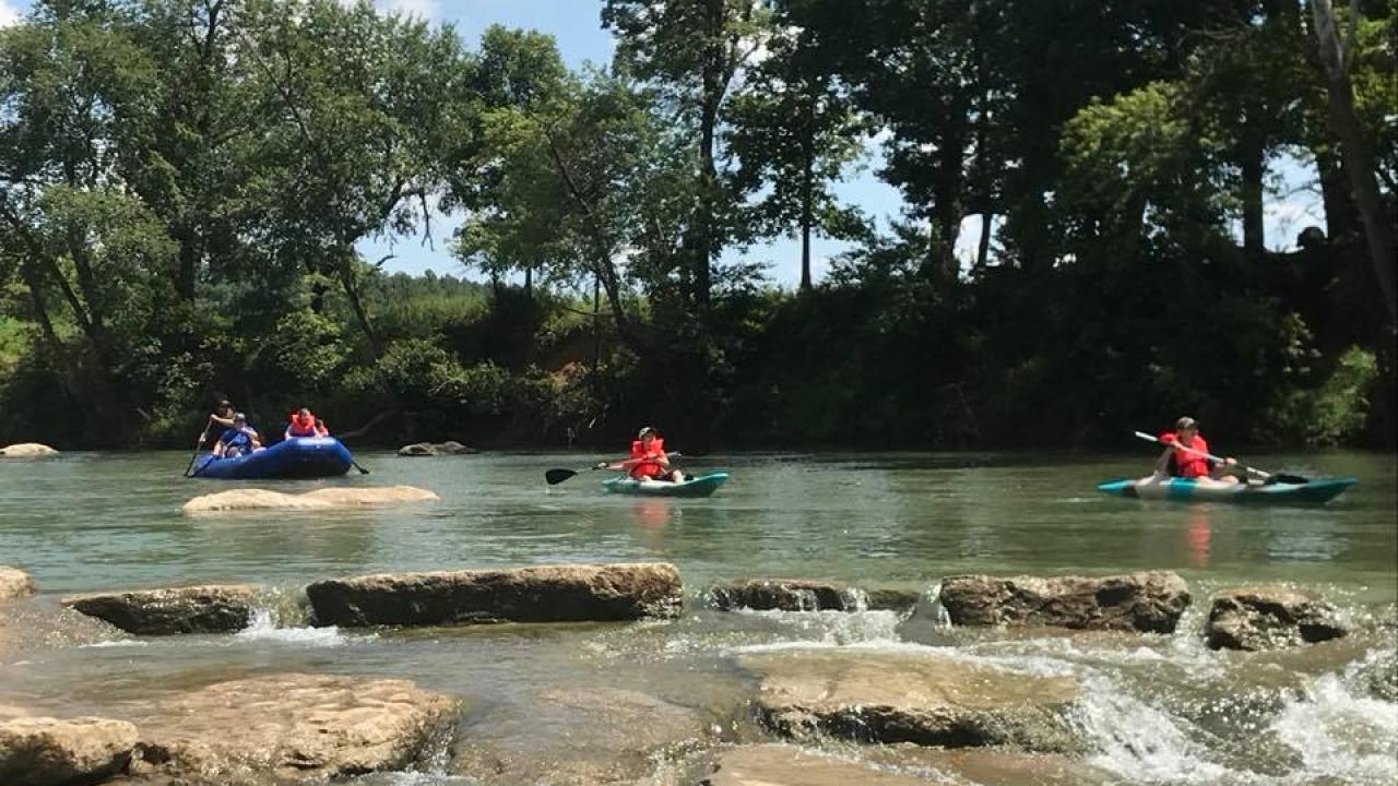 A float trip offered by Gypsy Camp & Canoe, an outfitter on the Illinois River
