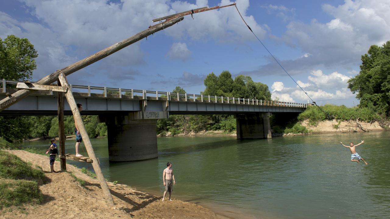 The Current River outside Pocahontas is a great place to "play in the water!"