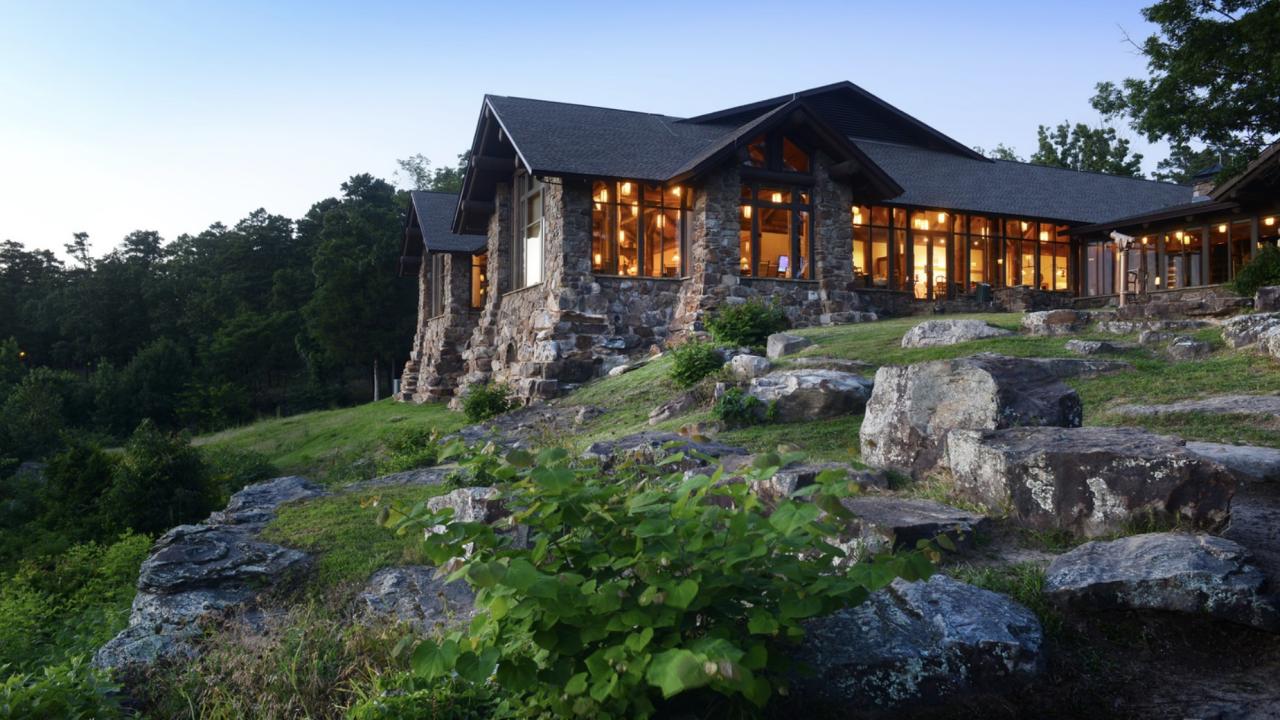 Mather Lodge at Petit Jean State Park stands out as the only lodge built in Arkansas by the Civilian Conservation Corps. 