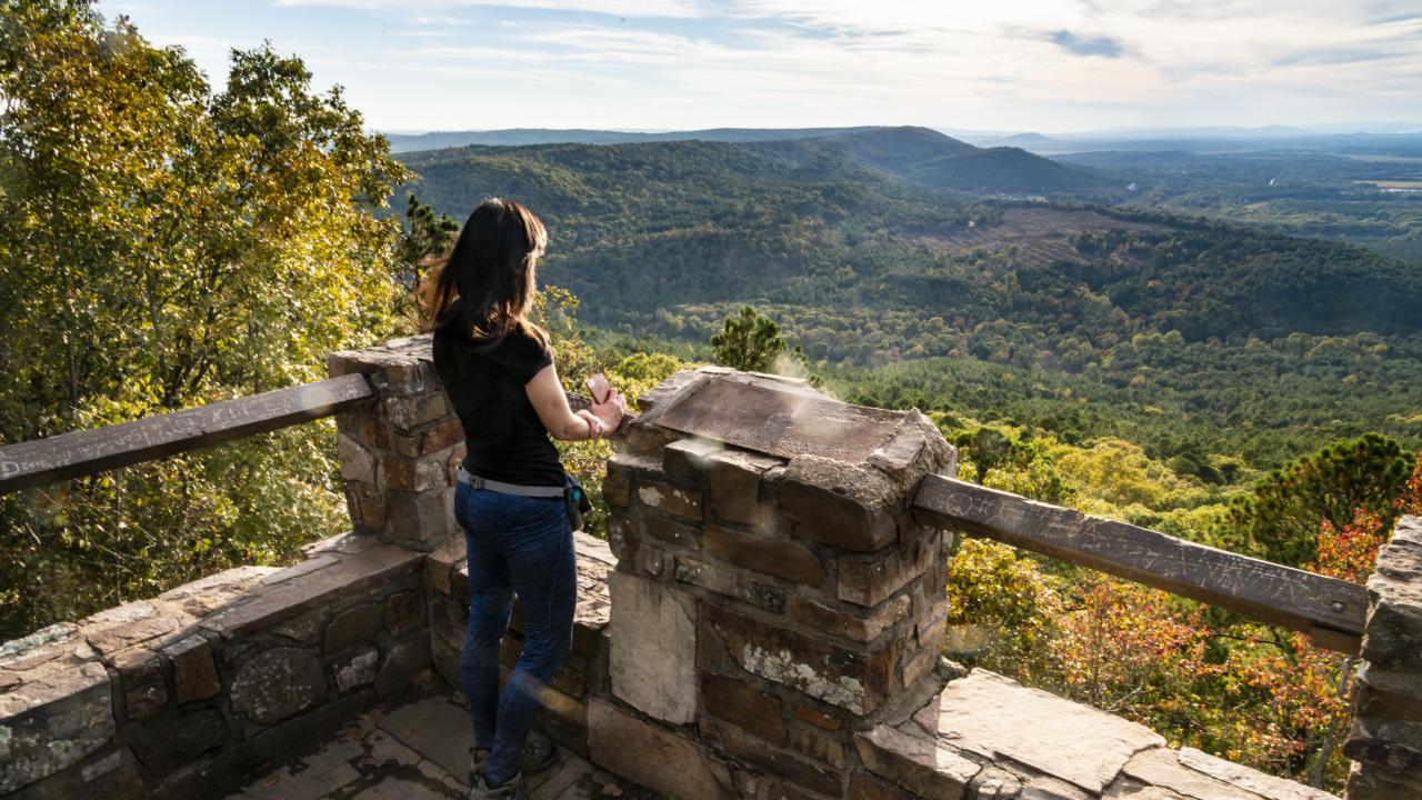A scenic overlook at Petit Jean State Park