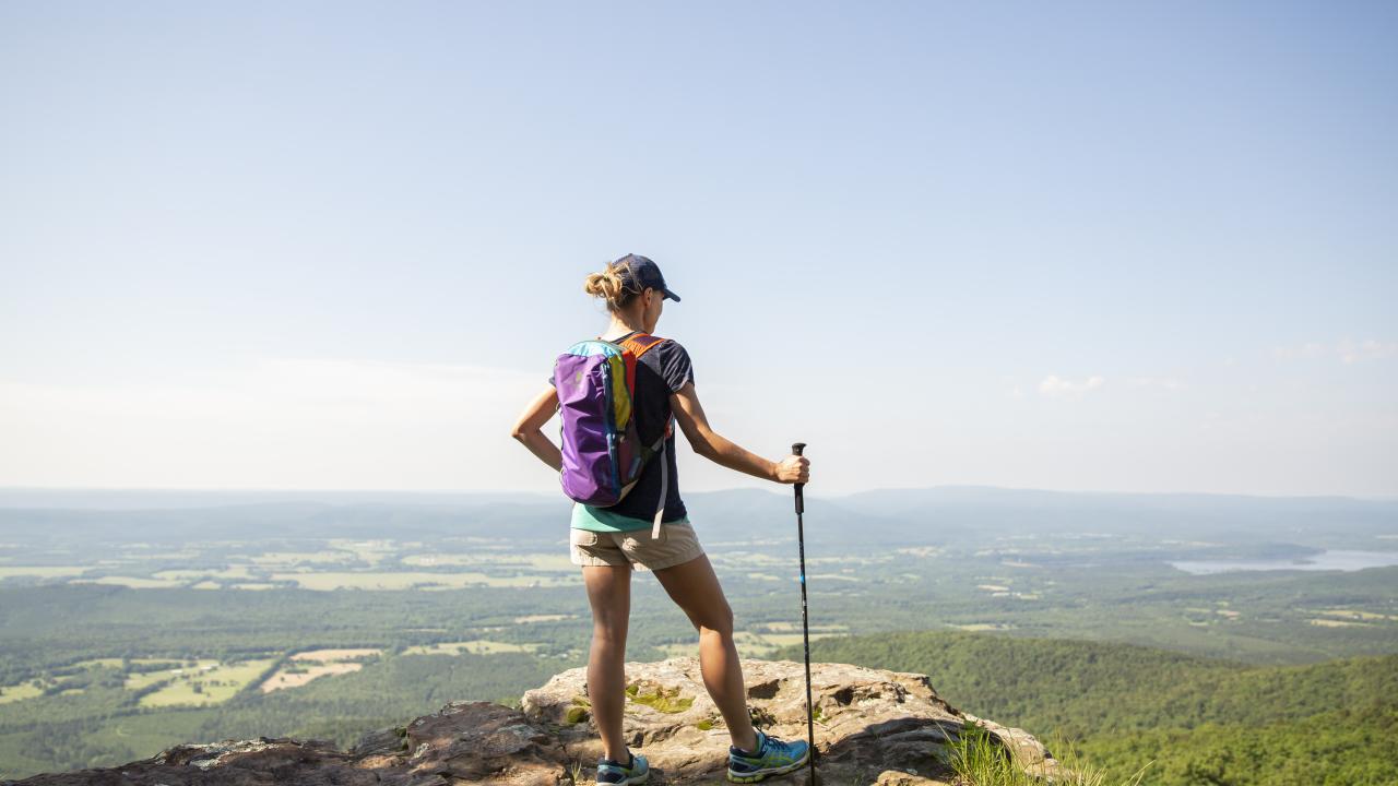 Woman on highest peak in Arkansas