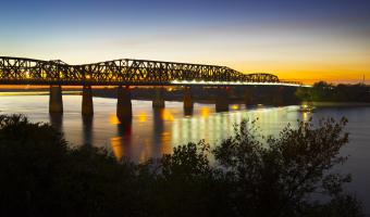 Big River Crossing at sunset. 