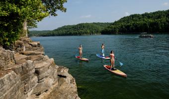 Standup paddle boarding on Beaver Lake