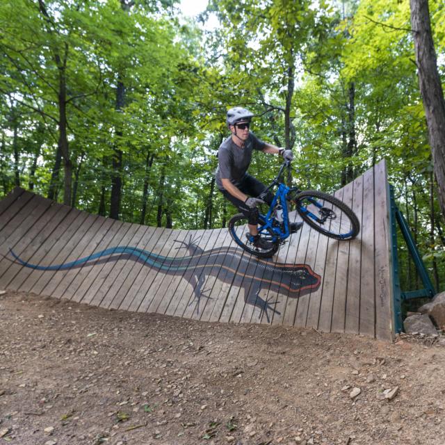 Mountain biking at Gregory Park in Fayetteville