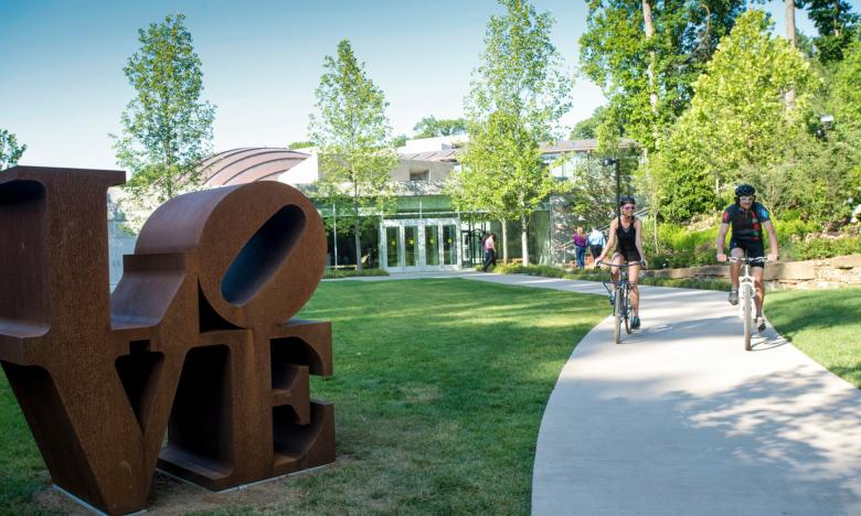 Exterior image of Crystal Bridges Museum. 