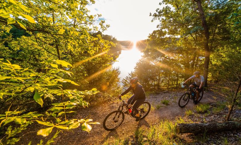 People Biking at Hobbs Monument Trail
